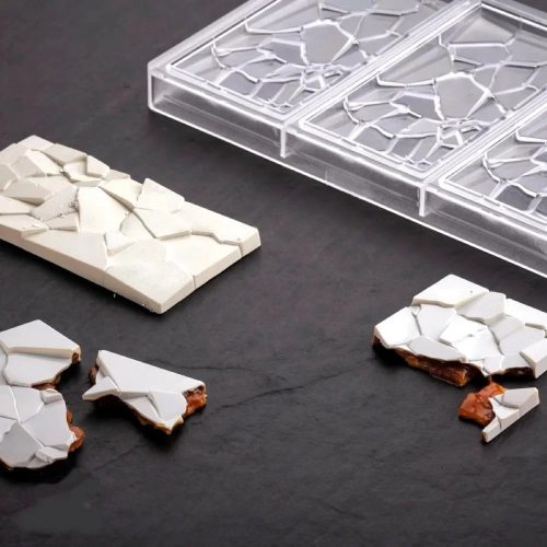 Polikarbonát Táblás Csokoládé Forma 3 részes-Törött minta