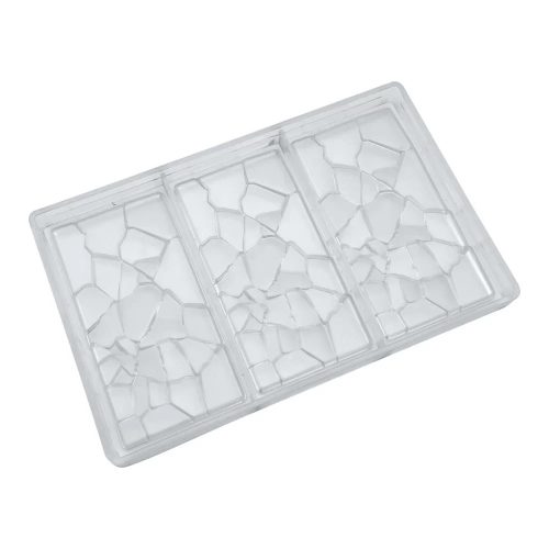 Polikarbonát Táblás Csokoládé Forma 3 részes-Törött minta