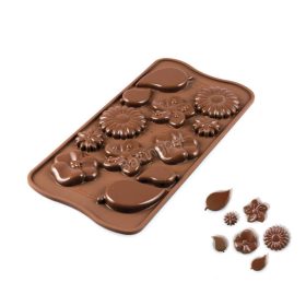 Szilikon bonbon és csokoládé forma-levelek és virágok