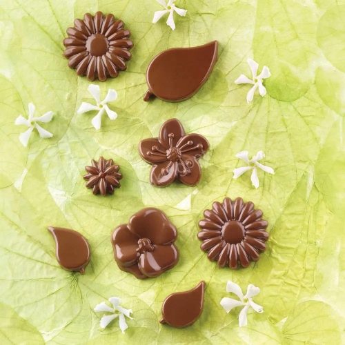 Szilikon bonbon és csokoládé forma-levelek és virágok