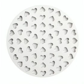 Műanyag tészta kiszúró rács, szív mintás-30cm