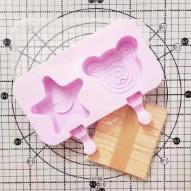 Jégkrém készítő szilikon forma, Maci Fapálcikával