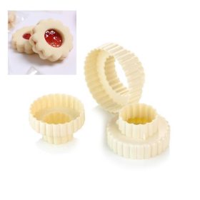 Kétoldalas sütemény kiszúró szett, virág - 3 db