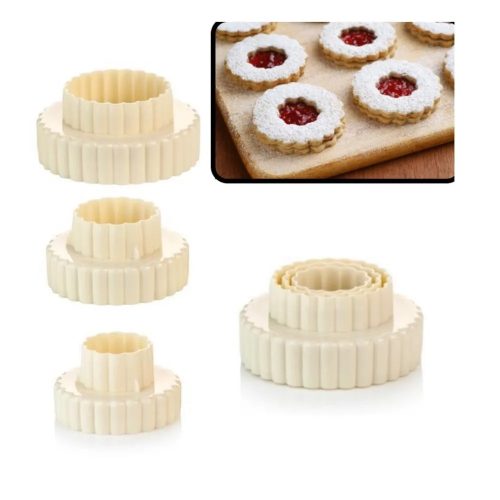 Kétoldalas sütemény kiszúró szett, virág - 3 db