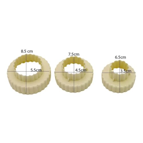 Kétoldalas sütemény kiszúró szett, virág - 3 db