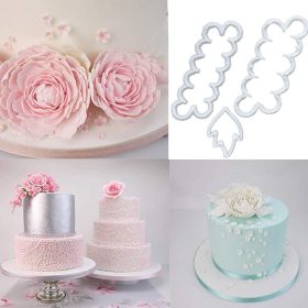 Fondant és marcipán kiszúró, Rózsa készítő - 3 db