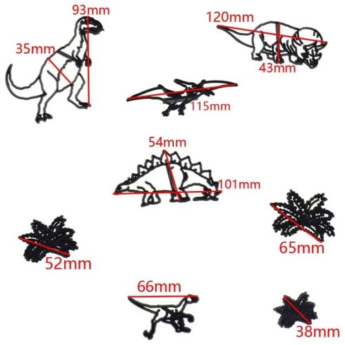 Sziluett kiszúró szett-Dinoszaurusz téma 8 db