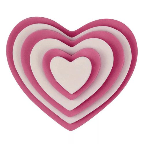 Műanyag sütemény kiszúró-6 darab szív