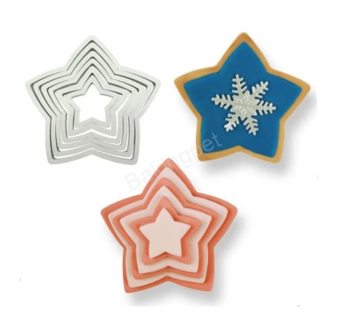 Műanyag sütemény kiszúró-6 darab csillag