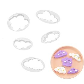 Műanyag felhő fondant kiszúró, 5 db-os szett