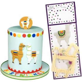 Műanyag láma fondant kiszúró, 2 db-os szett