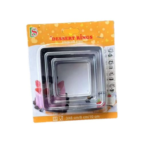 Rozsdamentes fém tortakeret készlet-3 részes