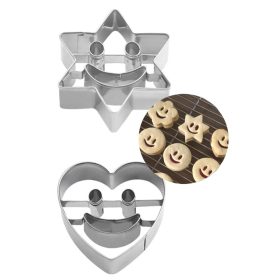 Fém sütemény kiszúró szett- 2db Smiley