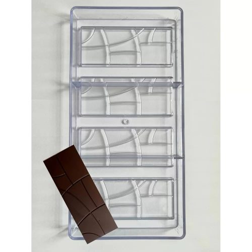 Polikarbonát Táblás Csokoládé Forma 4 részes-Szábálytalan vonalak