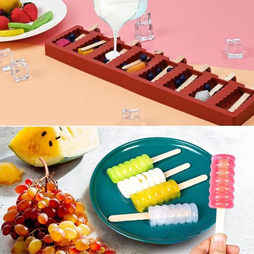 Jégkrém Készítő Szilikon Forma – Csíkos Minta (8 részes)