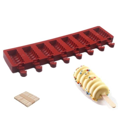 Jégkrém Készítő Szilikon Forma – Csíkos Minta (8 részes)