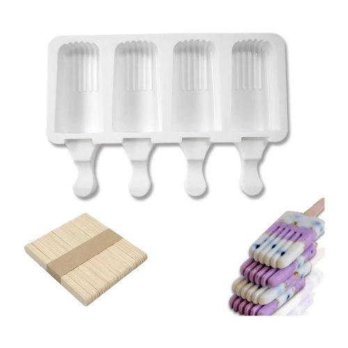 Jégkrém Készítő Szilikon Forma – Csíkos Minta, 4 Részes