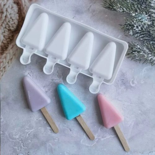 Jégkrém készítő szilikon forma, Háromszög 12x19cm 