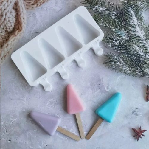 Jégkrém készítő szilikon forma, Háromszög 12x19cm 