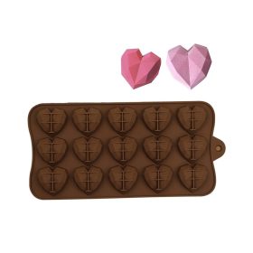 Szilikon bonbon és csokoládé forma-15db gyémánt szív