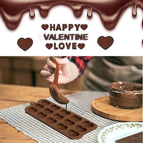 Szilikon bonbon és csokoládé forma-15db gyémánt szív