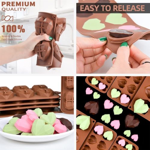 Szilikon bonbon és csokoládé forma-15db gyémánt szív
