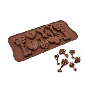 Szilikon bonbon és csokoládé forma-kulcs és zár