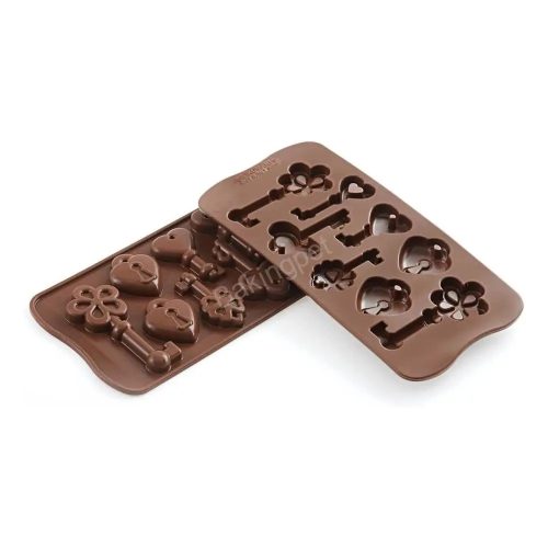 Szilikon bonbon és csokoládé forma-kulcs és zár