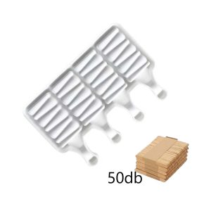   Jégkrém készítő szilikon forma, Csíkos 12,5x19cm +Fa pálcika 50db
