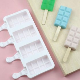   Jégkrém Készítő Szilikon Forma – Csíkos Tábla Minta (4 Részes)