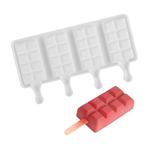 Jégkrém Készítő Szilikon Forma – Csíkos Tábla Minta (4 Részes)