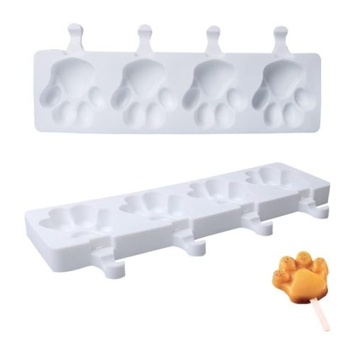 Jégkrém Készítő Szilikon Forma – Mancs Minta (4 részes)