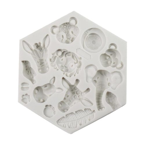 Szilikon fondant és marcipán mintázó-Afrikai állatok 11x13cm
