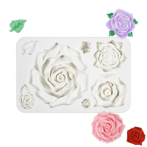 Szilikon fondant és marcipán mintázó-Rózsák 8,7x13,2cm