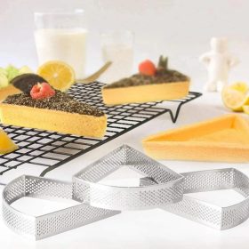 3 darabos fém tarte gyűrű, desszert gyűrű-háromszög