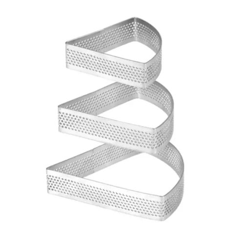 3 darabos fém tarte gyűrű, desszert gyűrű-háromszög