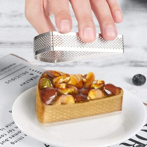3 darabos fém tarte gyűrű, desszert gyűrű-háromszög