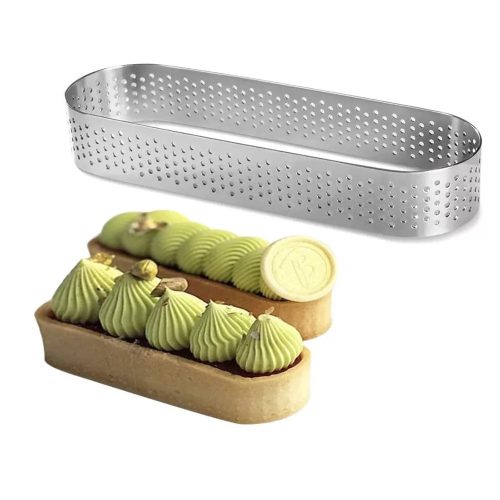 3 darabos fém tarte gyűrű, desszert gyűrű-ovális
