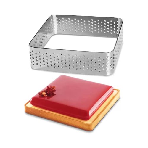 3 darabos fém tarte gyűrű, desszert gyűrű-négyzet