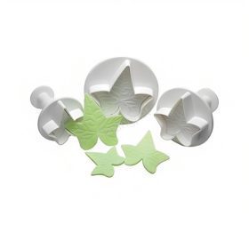 3 darabos rugós fondant kiszúró-Borostyán levél