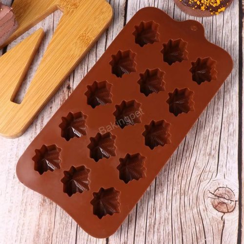 Szilikon bonbon és csokoládé forma-juhar levél