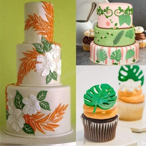 4 darabos fondant és marcipán kiszúró-trópusi levél