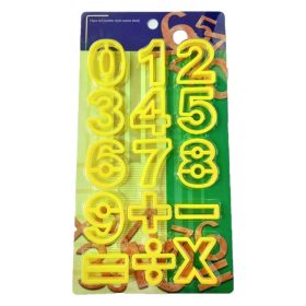 Műanyag Szám Kiszúró Szett – 15 db-os, Sárga