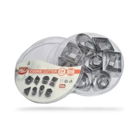 Fém sütemény kiszúró szett-24 db geometria