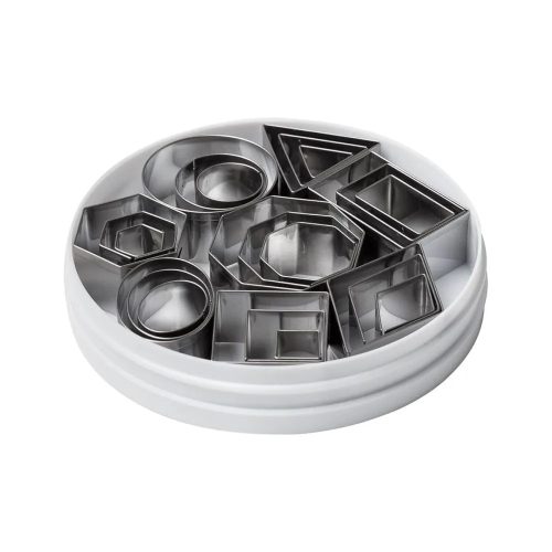 Fém sütemény kiszúró szett-24 db geometria