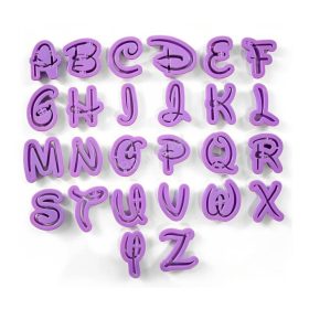 Műanyag lila betű kiszúró szett-26 db