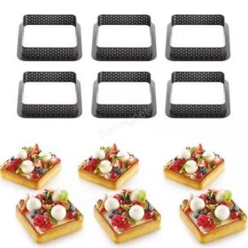 6 darabos tarte forma, desszert gyűrű- négyzet