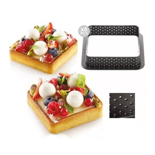 6 darabos tarte forma, desszert gyűrű- négyzet