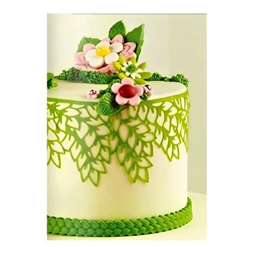 Szilikon csipke forma, levél mintás 28,5x38,5cm