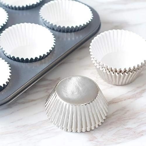 Muffin papír, ezüst szín - 50 db
